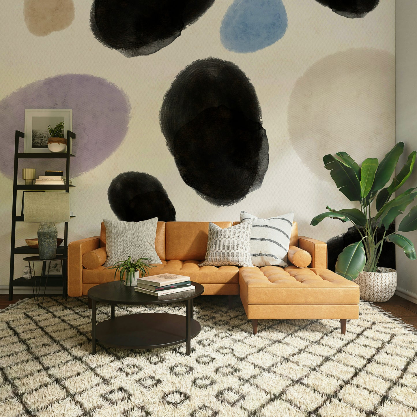 Abstract Watercolor Dots  Wall Mural