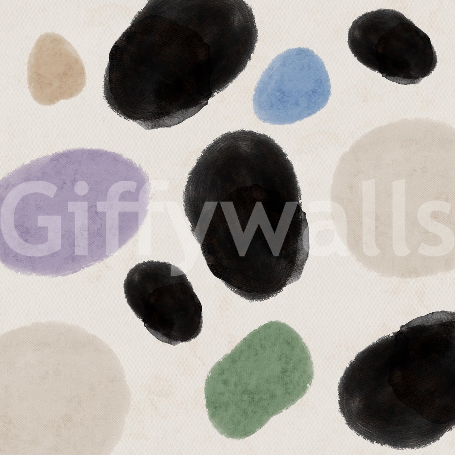 Abstract Watercolor Dots  Wall Mural