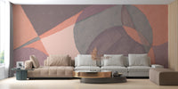 Watercolor geometric forms on modern wallpaper