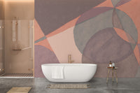 Artistic geometric watercolor wallpaper design