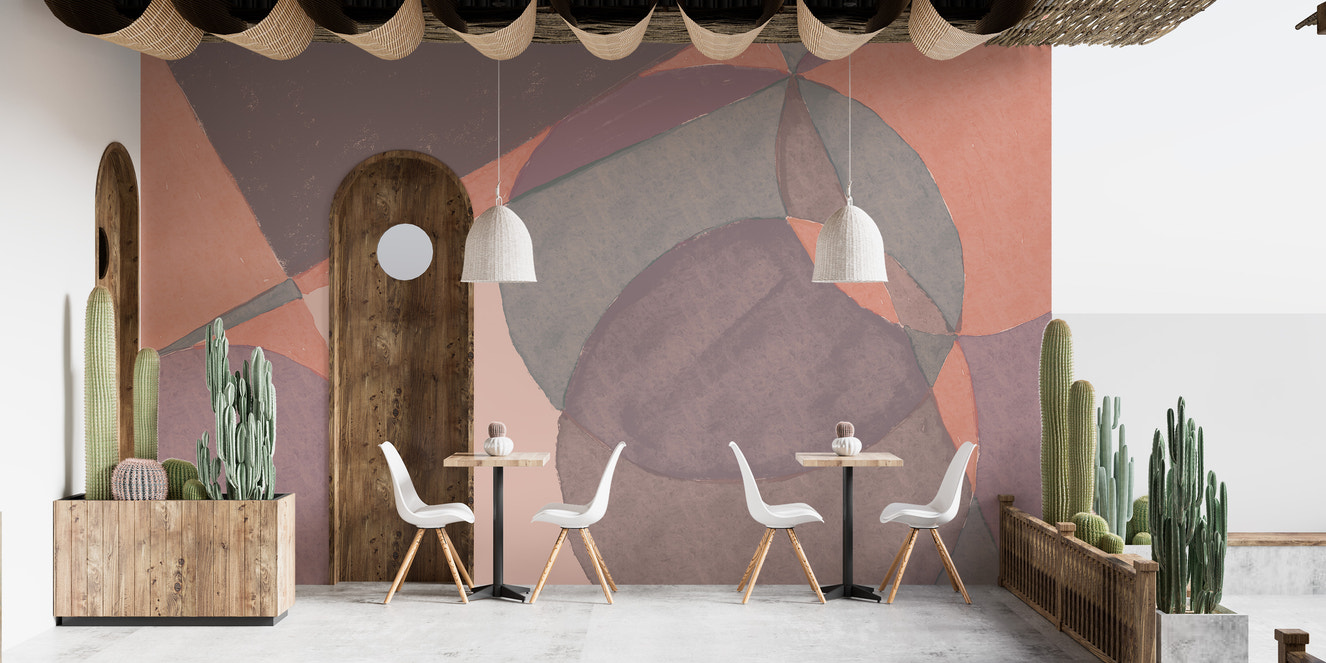 Abstract watercolor geometric wallpaper design