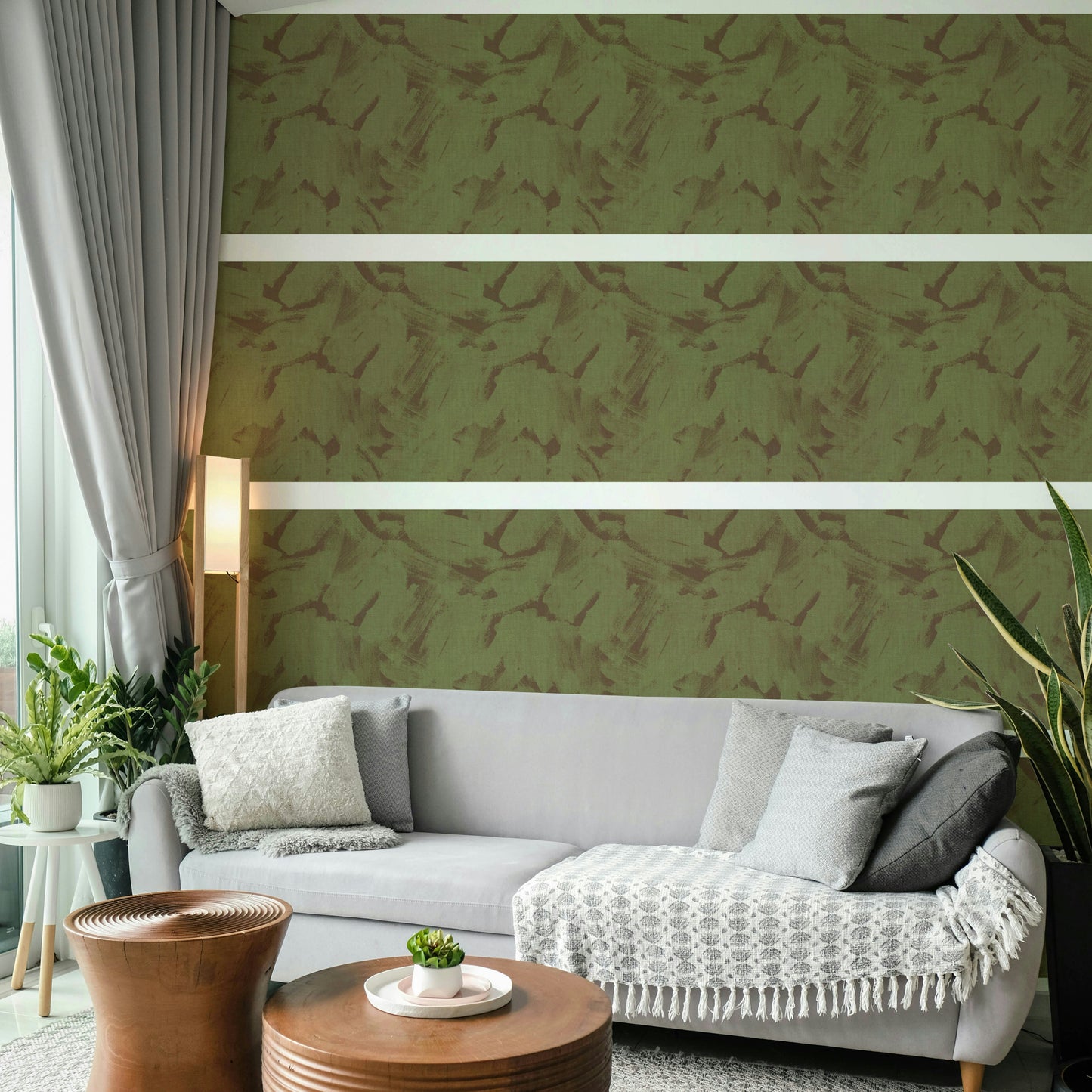 Acrylic Abstract Brushstroke Textured Camo Wallpaper⁠