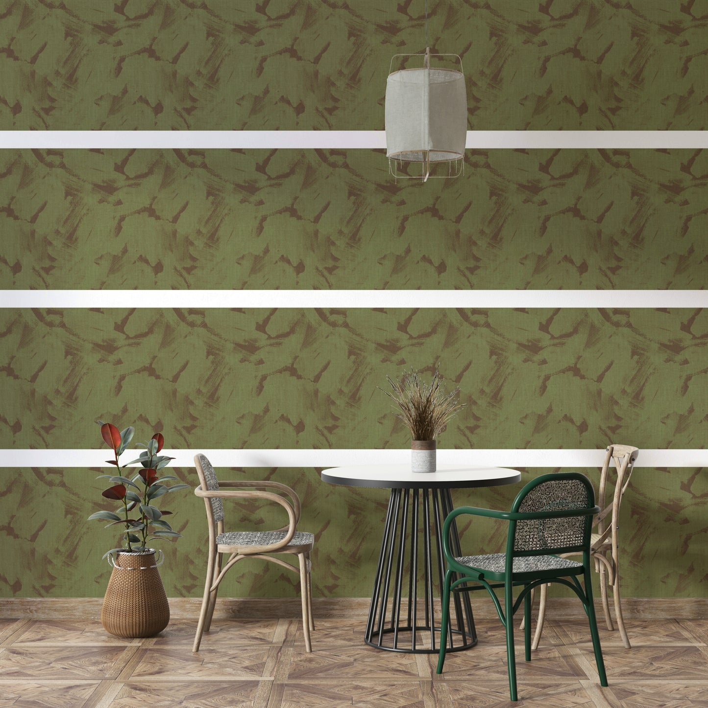 Acrylic Abstract Brushstroke Textured Camo Wallpaper⁠