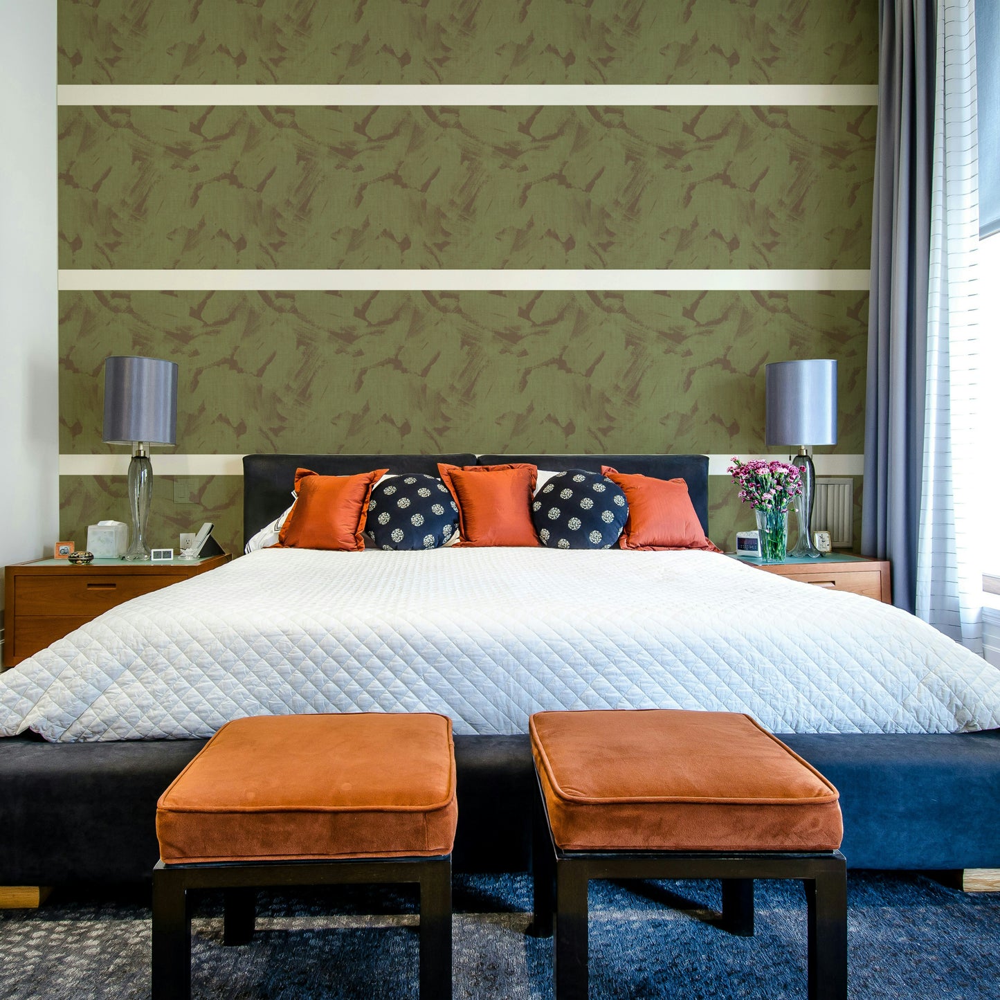 Acrylic Abstract Brushstroke Textured Camo Wallpaper⁠
