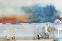 Acrylic Watercolor Flow Painting Wallpaper Mural - Giffywalls
