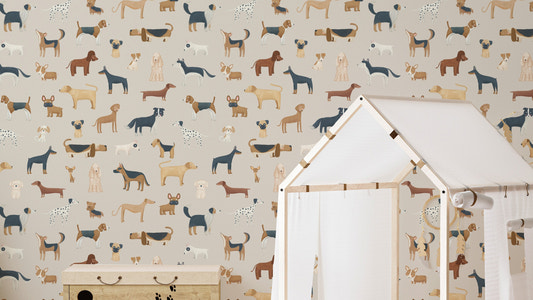 Beige Cute Dogs Wallpaper
