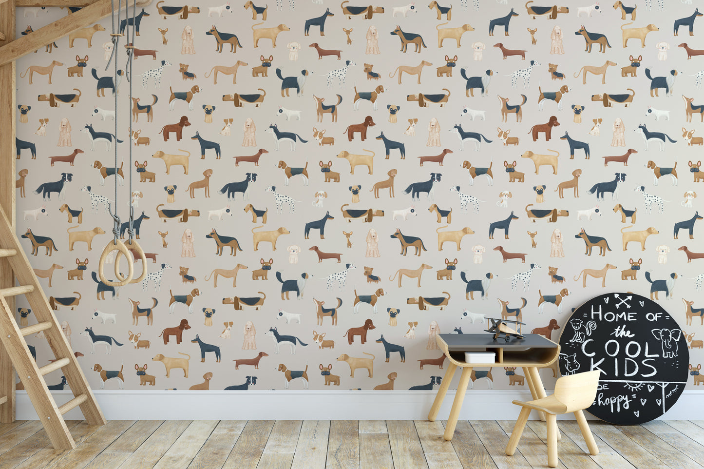 Beige Cute Dogs Wallpaper