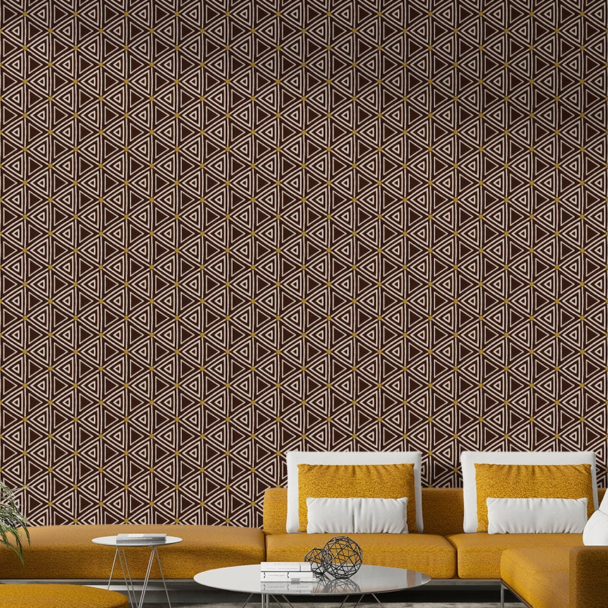 Authentic African-inspired geometric pattern wallpaper.

