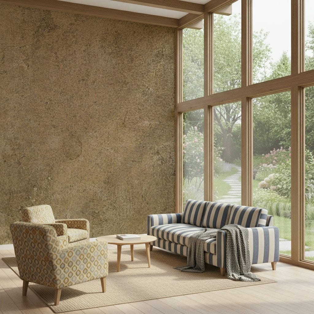 Soft Leather Finish Wallpaper – Aged chamois tones with smooth texture for a timeless and understated wall design.