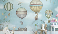 Cheerful balloons wall mural for kids' rooms
