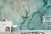 Abstract teal ink wallpaper
