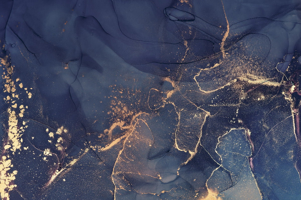 Dark Blue Alcohol Art Wallpaper Mural in your room