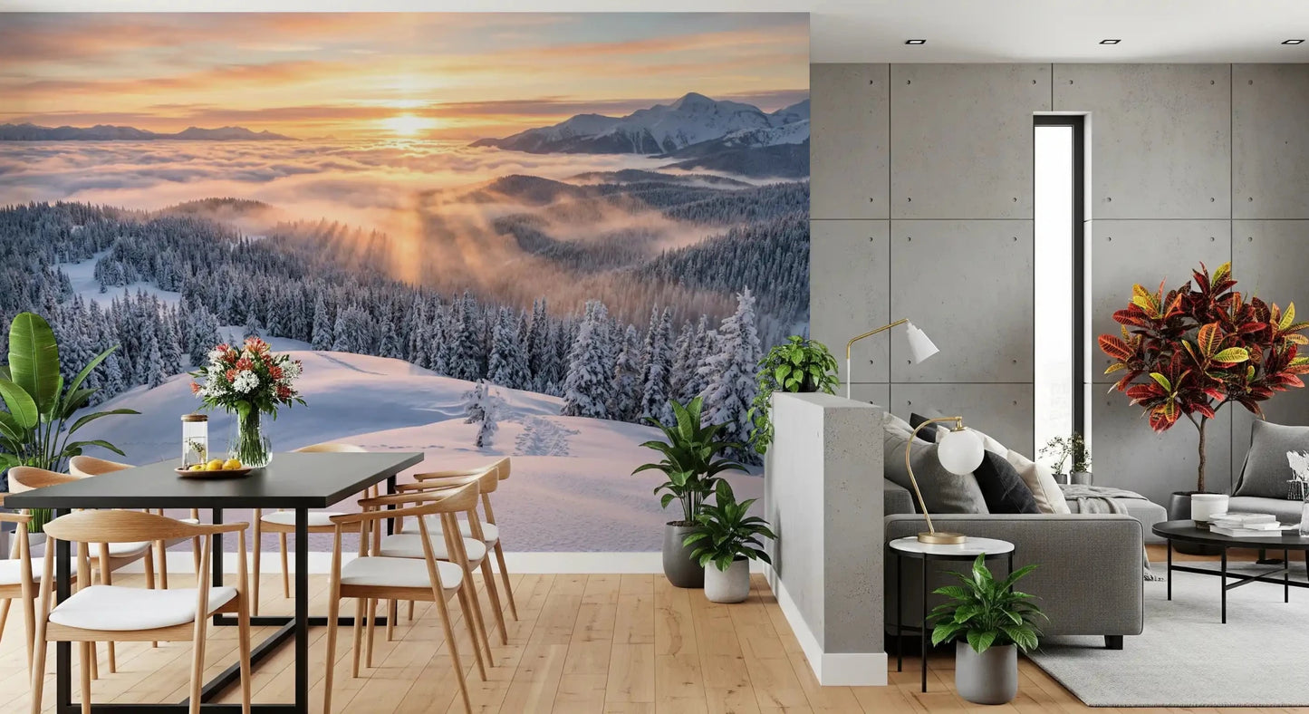 Alpenglow Winter Majesty Wall Mural