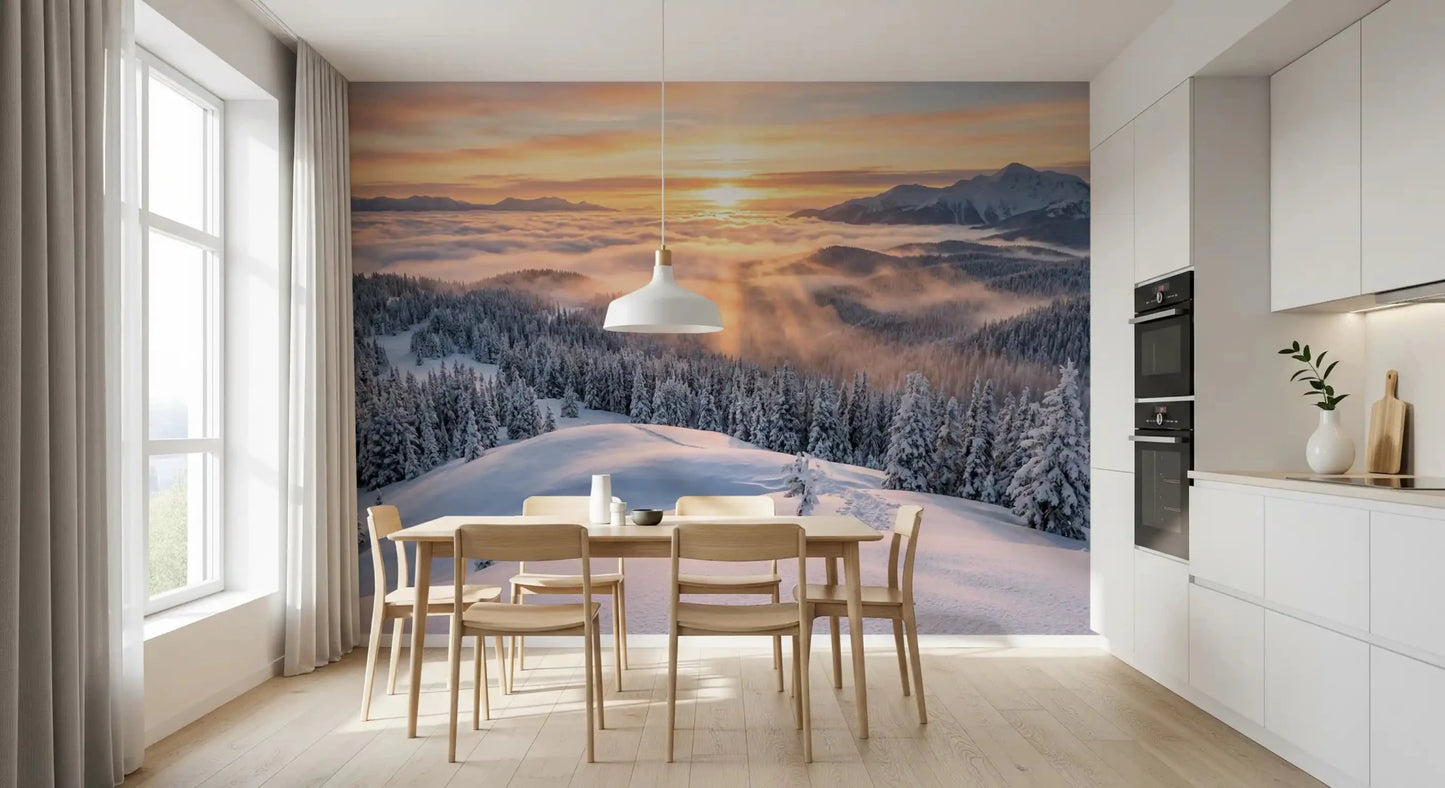 Alpenglow Winter Majesty Wall Mural