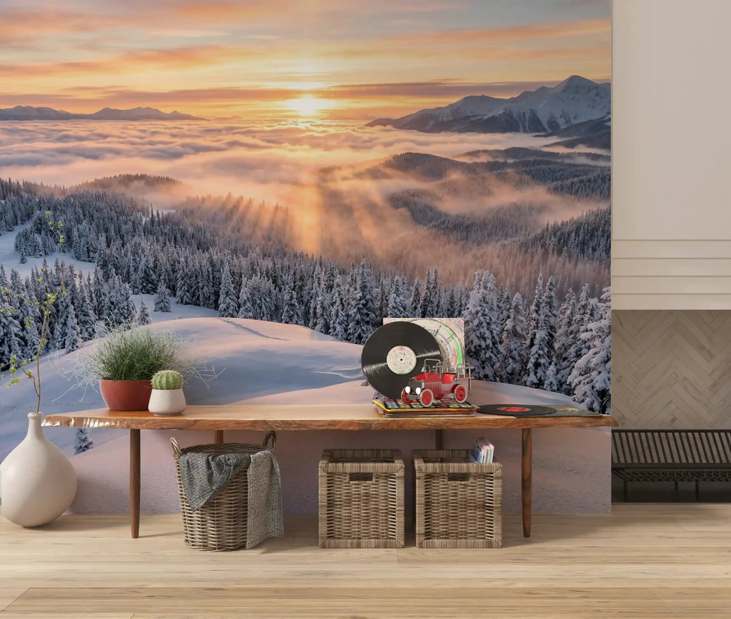 Alpenglow Winter Majesty Wall Mural