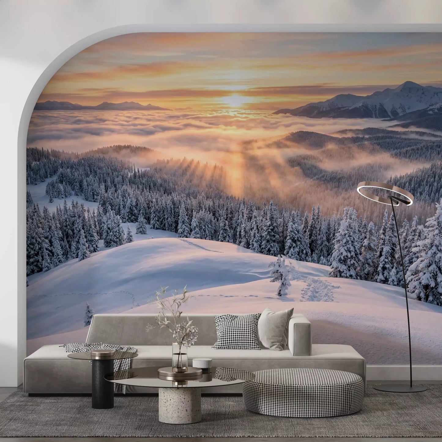 Alpenglow Winter Majesty Wall Mural