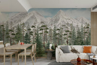 A classic forest scene wallpaper for walls.

