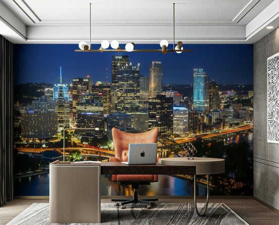 Twilight skyline with vibrant colors

