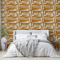 Golden amber wallpaper with bold brush textures

