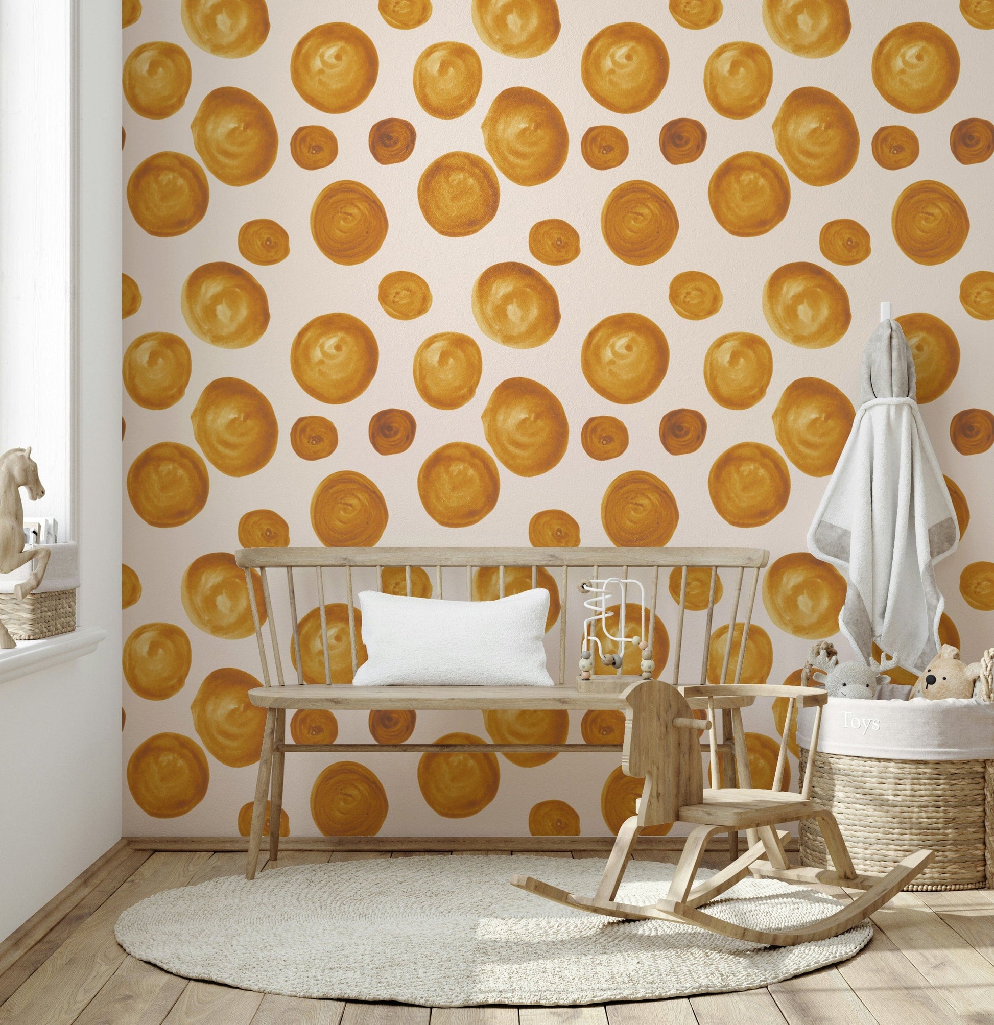 Artistic circular design in rich amber hues with a smooth, modern feel.