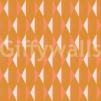 Amber Echoes wall mural shows retro geometric pattern