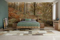 The colors are warm golds, yellows, and browns.

