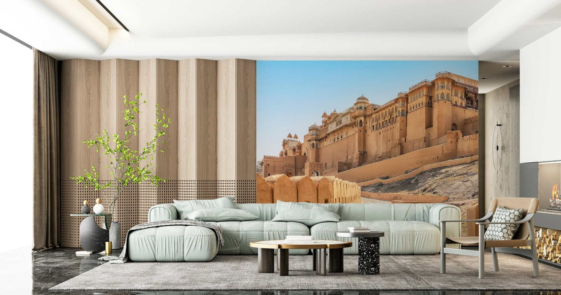 Grand yellow sandstone fort, Amber Fort Grandeur wall decor.