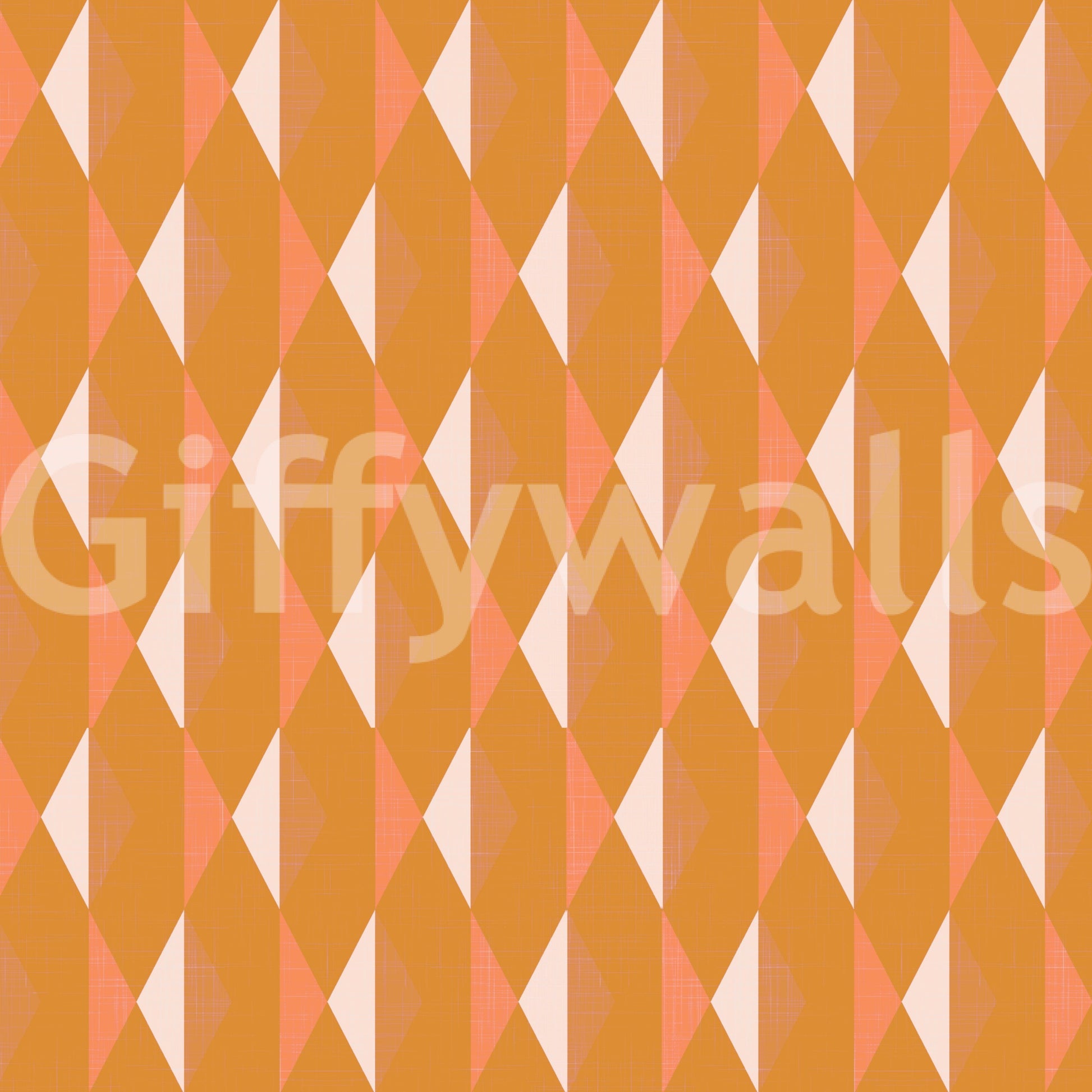 Peachy geometric lattice wallpaper for an energetic room.