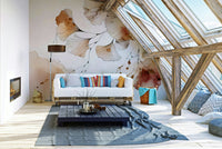 Ginkgo leaf pattern in amber tones, adding natural elegance to any room.

