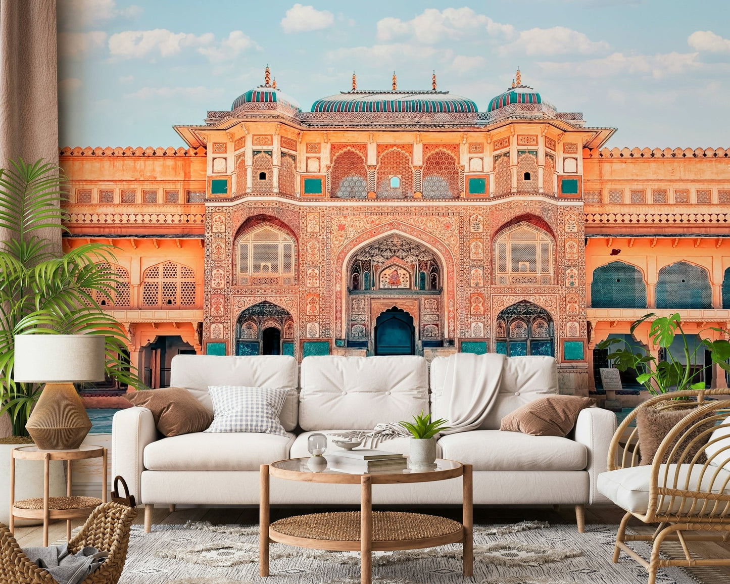 Luxury Amber Palace Majesty wall print, incredible symmetrical facade.