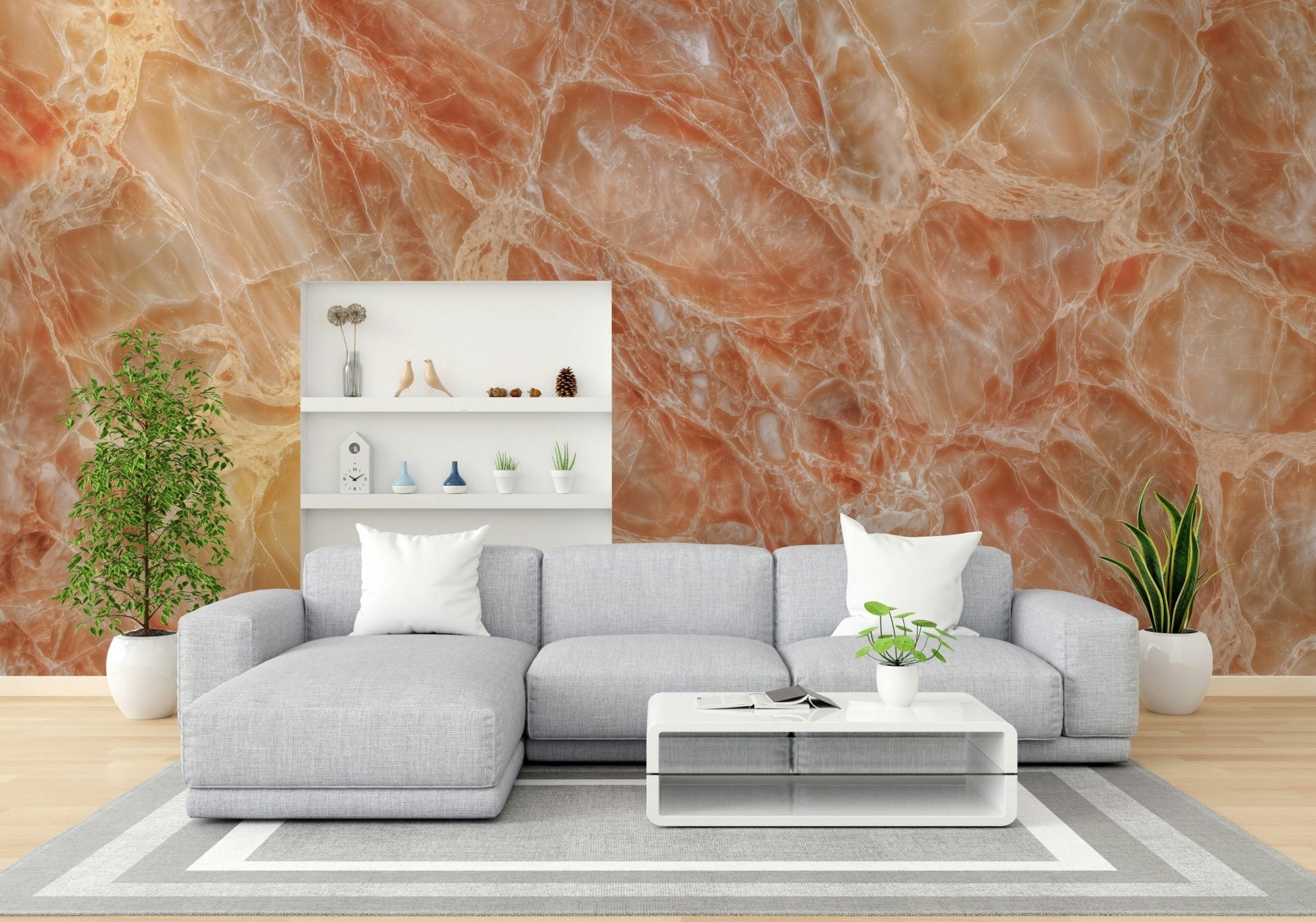 A captivating and earthy wall mural.
