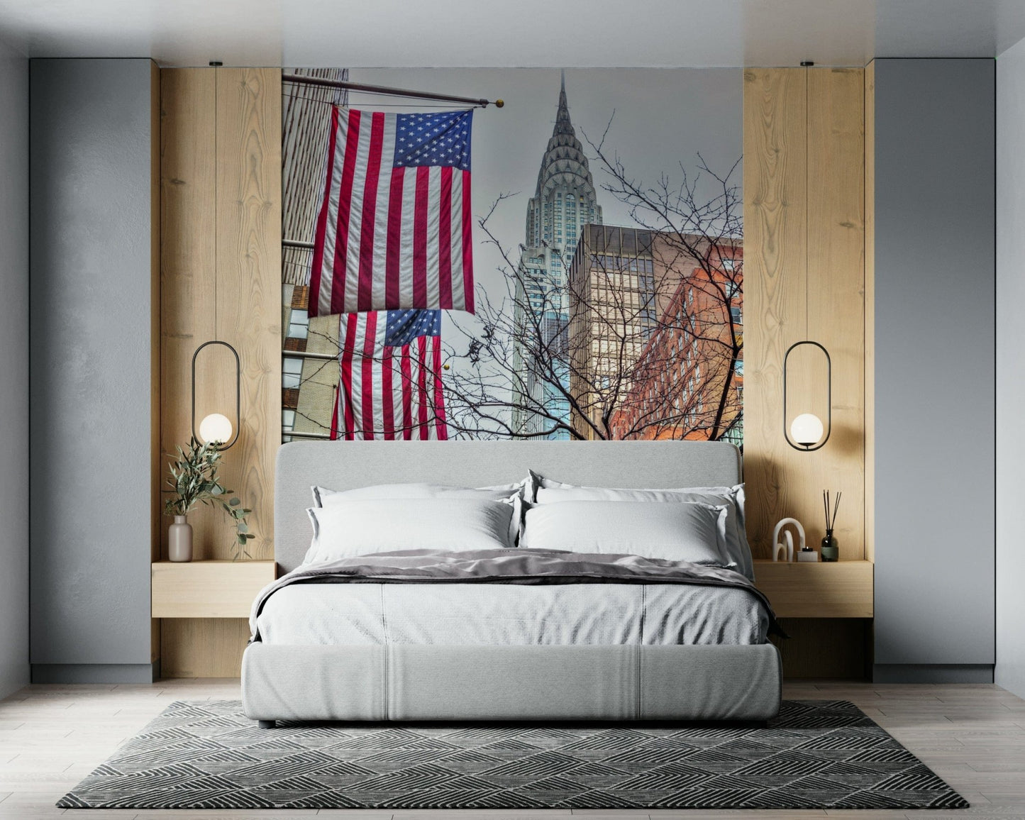 Street view American Dreamscape majestic big city wall.