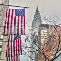 American Dreamscape triumphant American flags pattern wall mural.