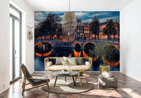 Amsterdam Nights evokes peaceful vibes on wallpaper murals.