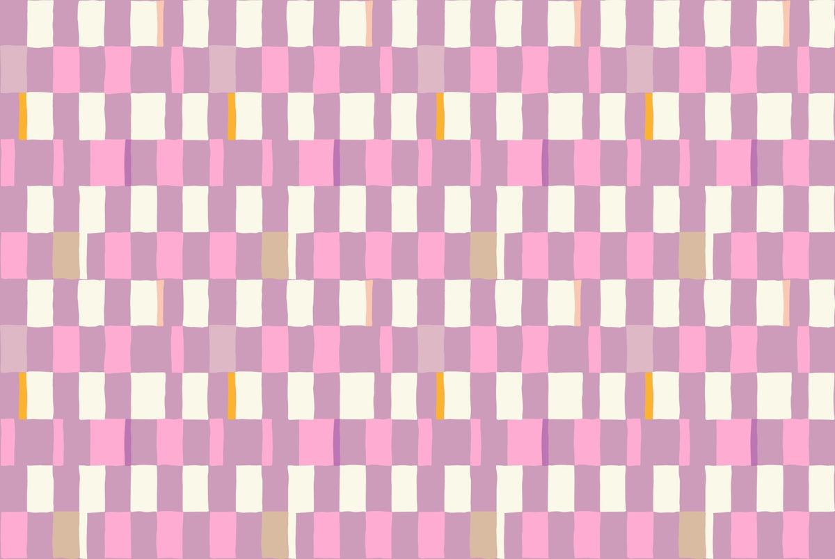 Chic Mosaic Checkerboard Wallpaper in your room — zoomed
