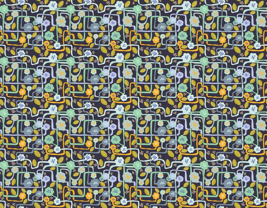 Botanical Nighttime Serenade Wallpaper