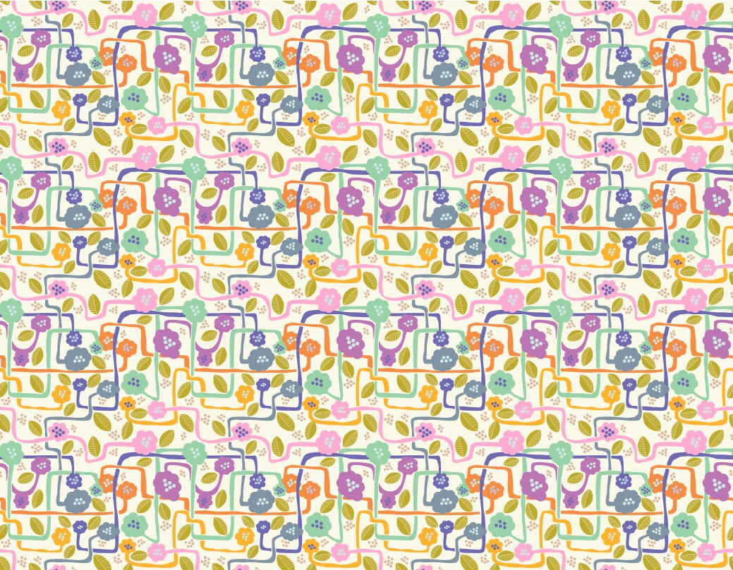 Blooming Whimsy Tapestry Wallpaper