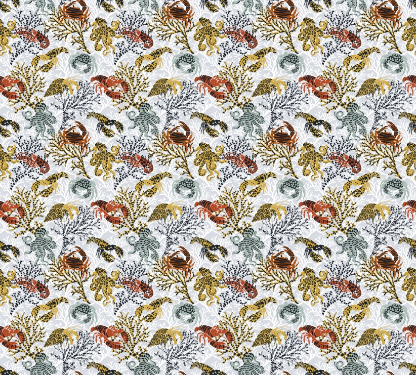 Aquatic Life Mural Wallpaper in your room — zoomed