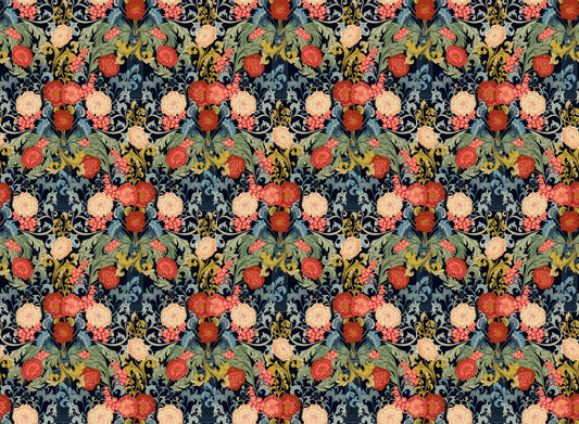Baroque Rose Mosaic Wallpaper