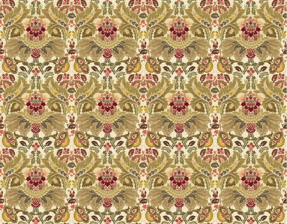 Regal Petals Damask Wallpaper in your room — zoomed