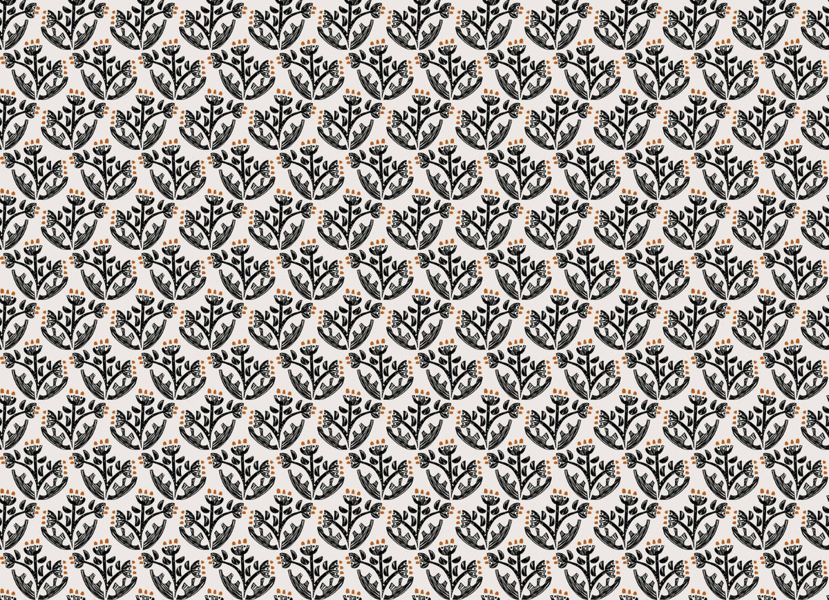 Botanical Charm Modern Wallpaper in your room — zoomed