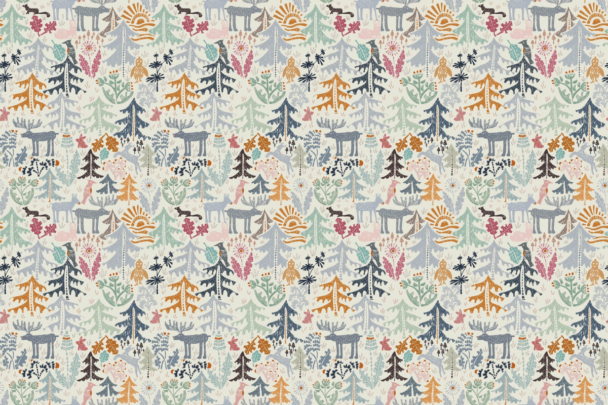 Whimsical Woodland Creatures Wallpaper in your room