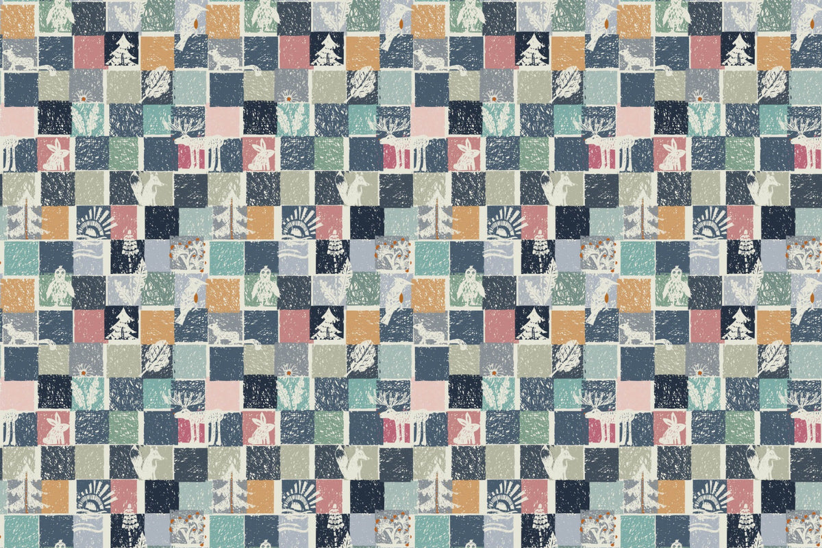 Forest Fauna Mosaic Wallpaper in your room
