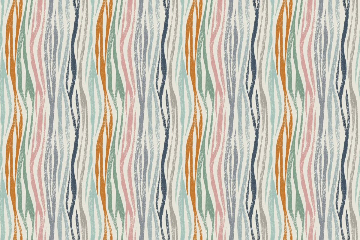 Scribbled Serenity Wallpaper Mural in your room — zoomed