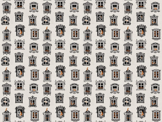 Charming feline-themed vintage wallpaper