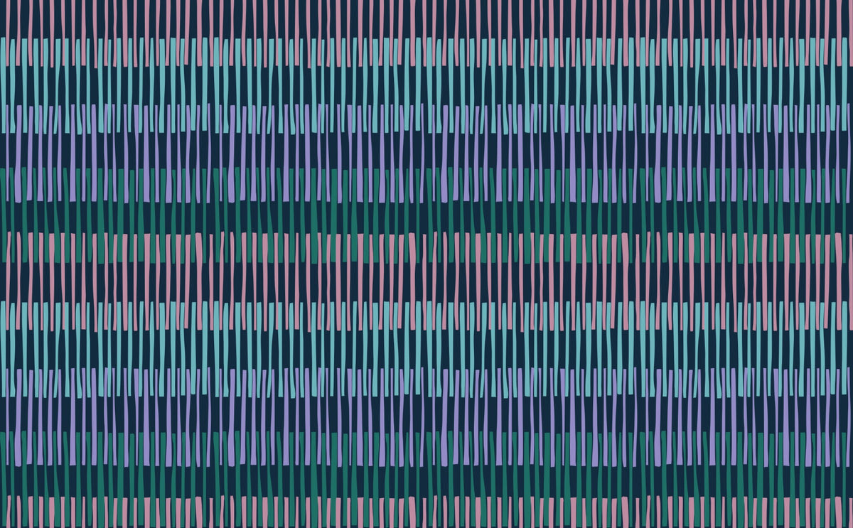 Midnight Rhythmic Striped Wallpaper in your room