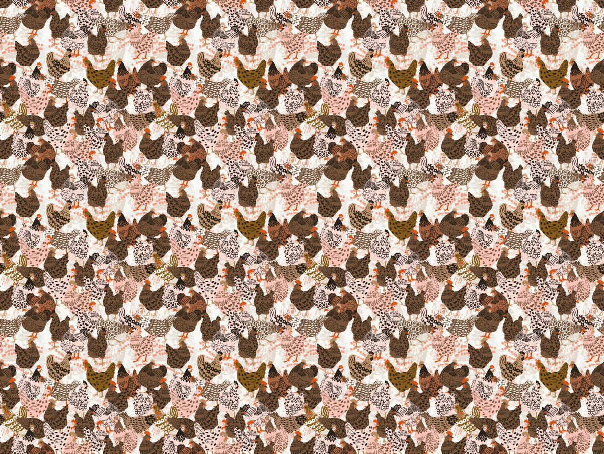 Clucking Chic Poultry Wallpaper in your room