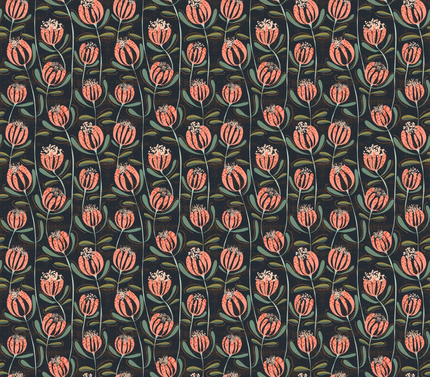 Blooming Elegance Floral Wallpaper in your room — zoomed