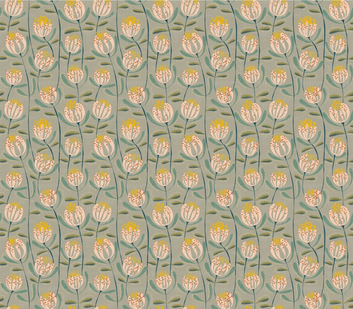 Blooming Elegance Earthy Skandi Wallpaper in your room — zoomed
