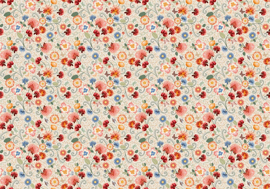 Ornate Floral Mosaic Wallpaper